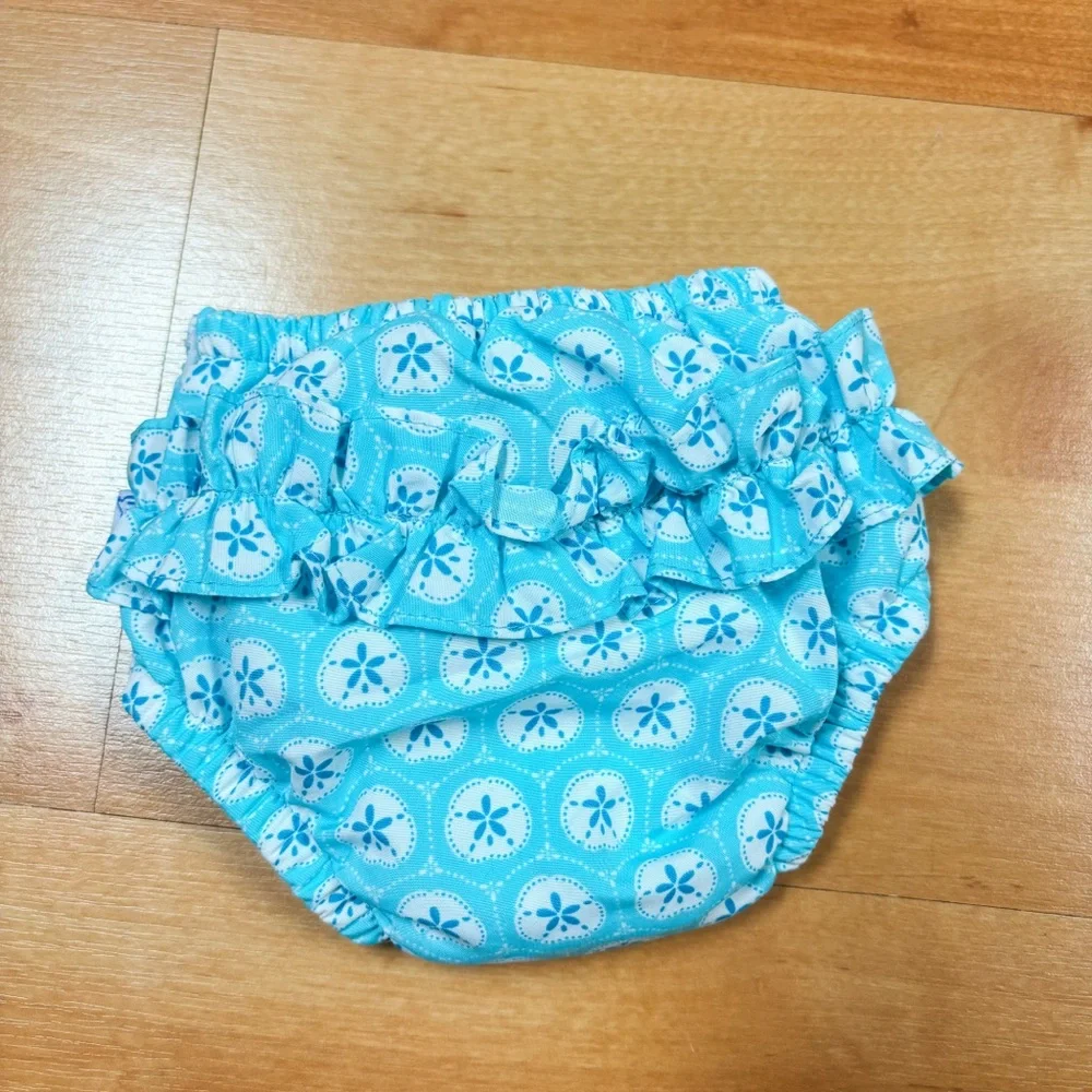 iPlay 3-Piece Floral Reusable Swim Diaper & Sun Hat Bundle Baby Girl 3-6M